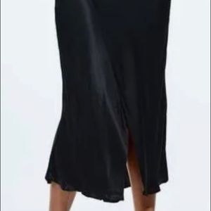 Zara satin effect midi skirt